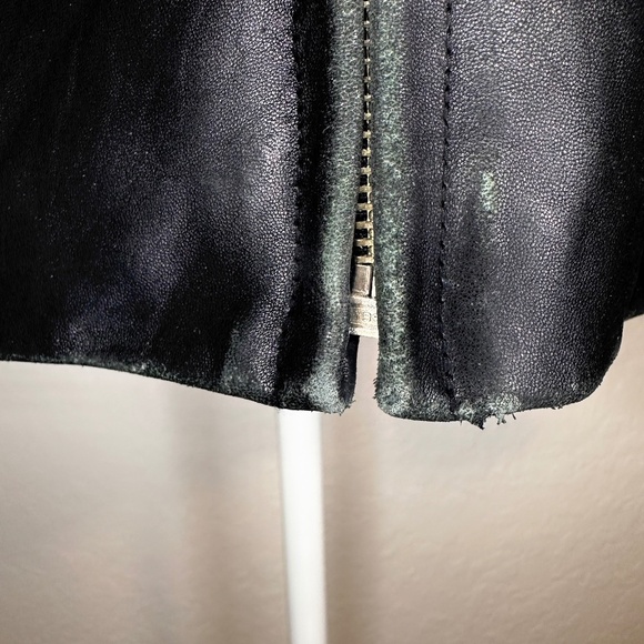 Vintage Lord & Taylor 100% Genuine Leather, Zip-Front Jacket, Size M - Picture 13 of 16